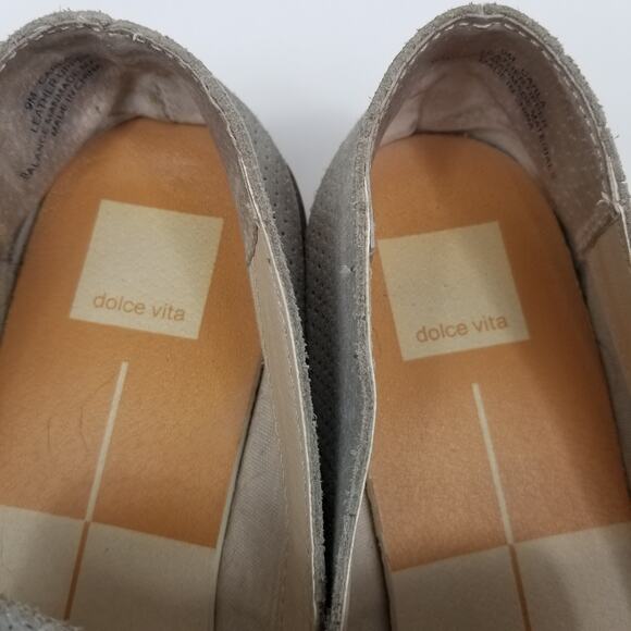 Dolce Vita Carla Perforated Suede Loafers Slip Ons Size 9 - Picture 4 of 7